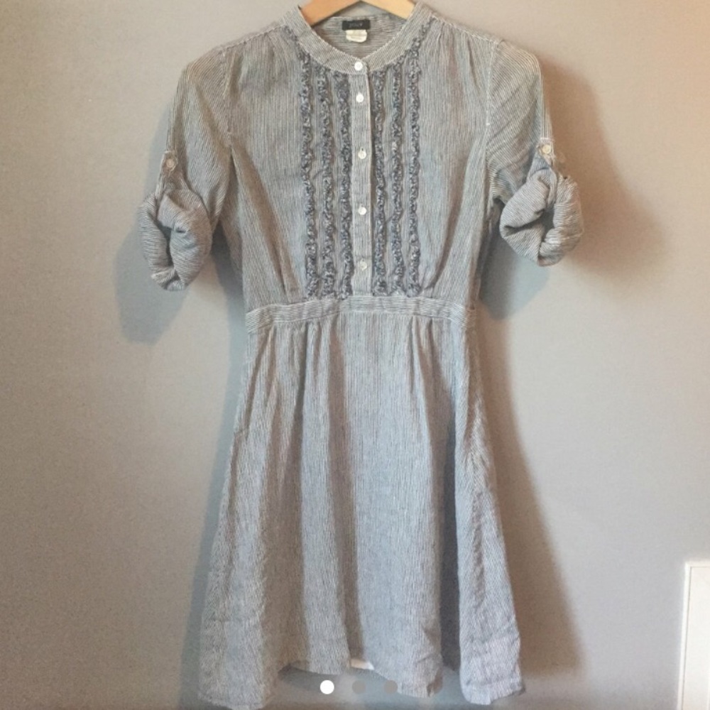Linen pinstripe shirtdress